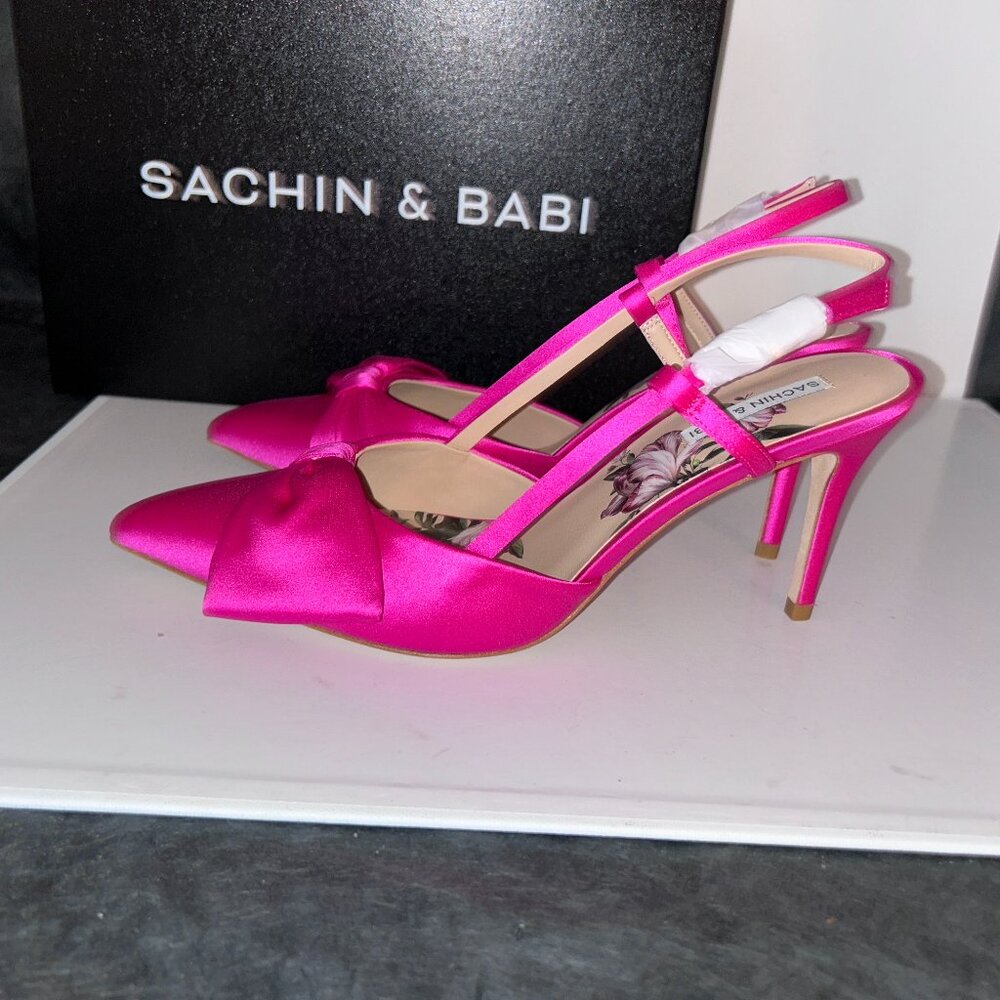 Sachin & Babi, Lenox Obi-Bow, Closed Toe Slingback Pink, Size 9 Heels, NEW